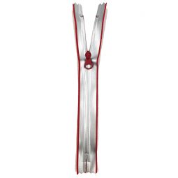 Silver Reflective with Red 7" Zipper